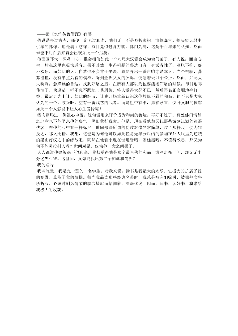 水浒传鲁智深读后感 _第2页