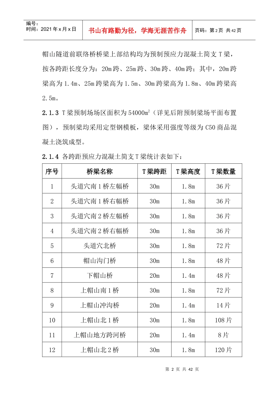 T梁预制施工方案_第2页
