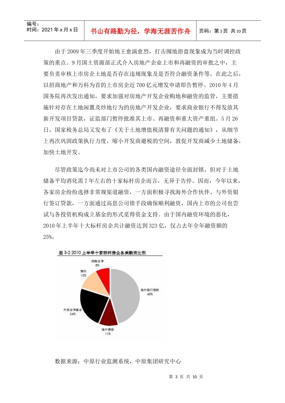 XXXX年上半年标杆房地产企业市场分析报告_10页_第3页