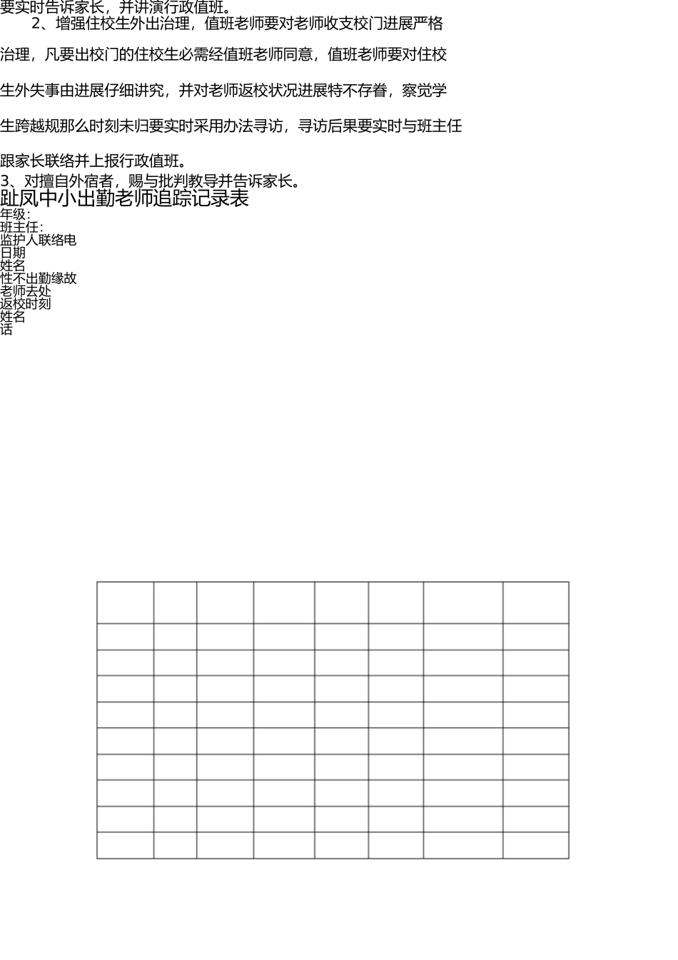 学生缺勤跟踪制度及登记表 _第2页
