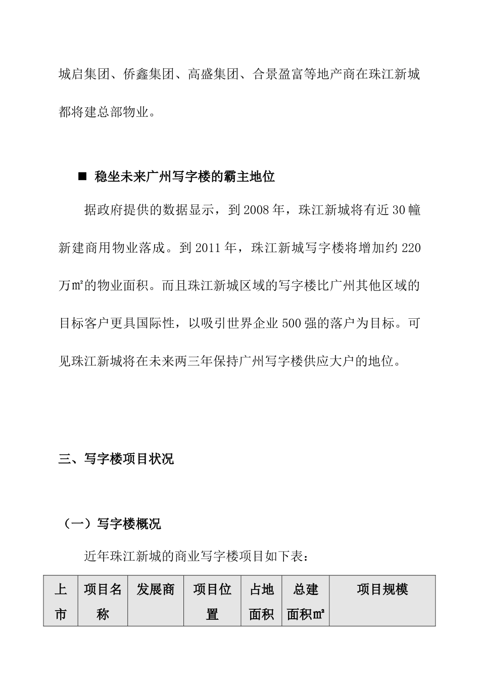 广州珠江新城写字楼及公寓市场分析报告_第3页
