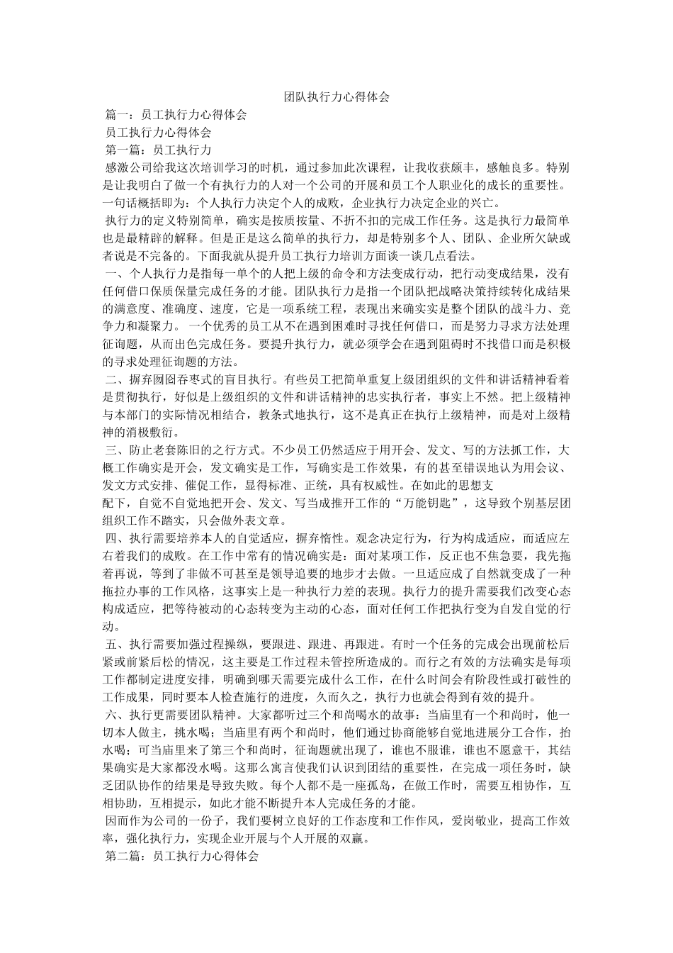 团队执行力心得体会 _第1页