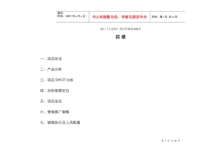 南汇某项目营销策划报告