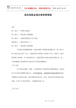 南昌高能金域名都营销策略doc24