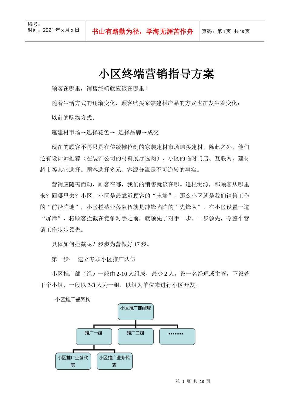 小区终端营销方案_第1页