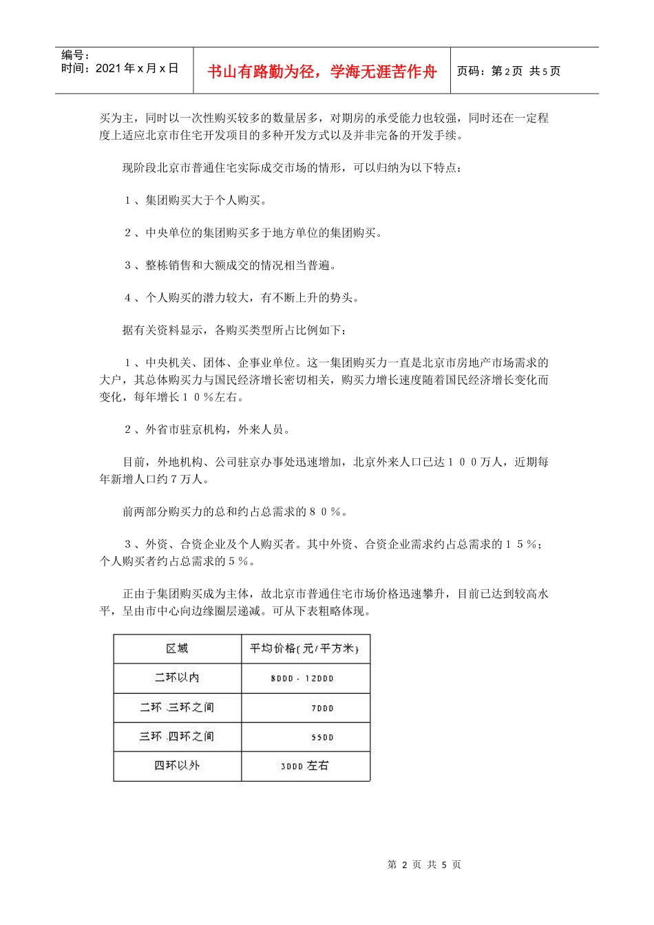 北京市普通住宅市场分析_第2页