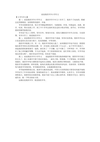 说说我ۥ的爷爷小学作文 