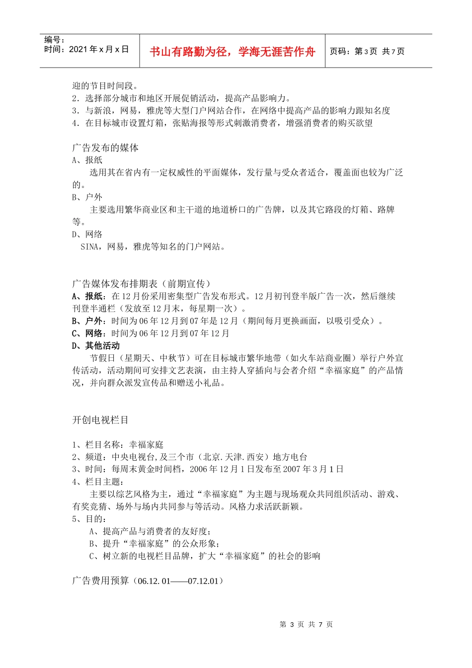 广告投放计划书范本_第3页