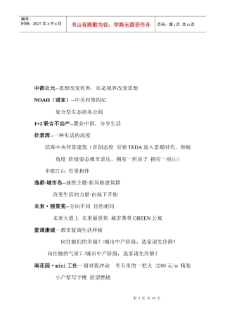 名盘广告语汇总