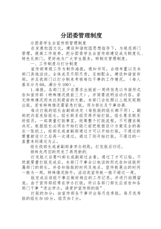 分团委管理规章制度 
