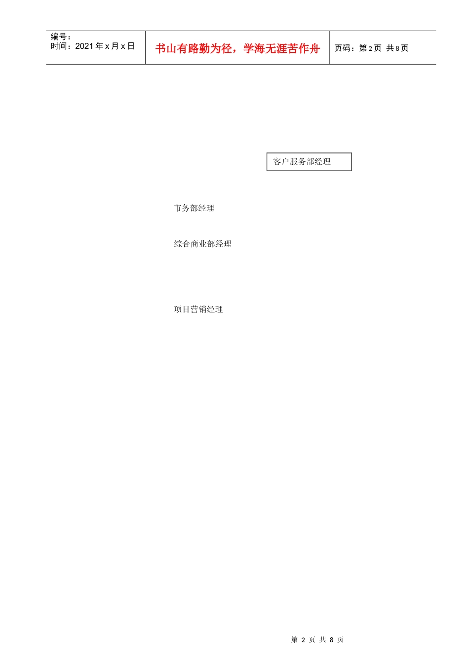 客户服务部经理职位职责_第2页
