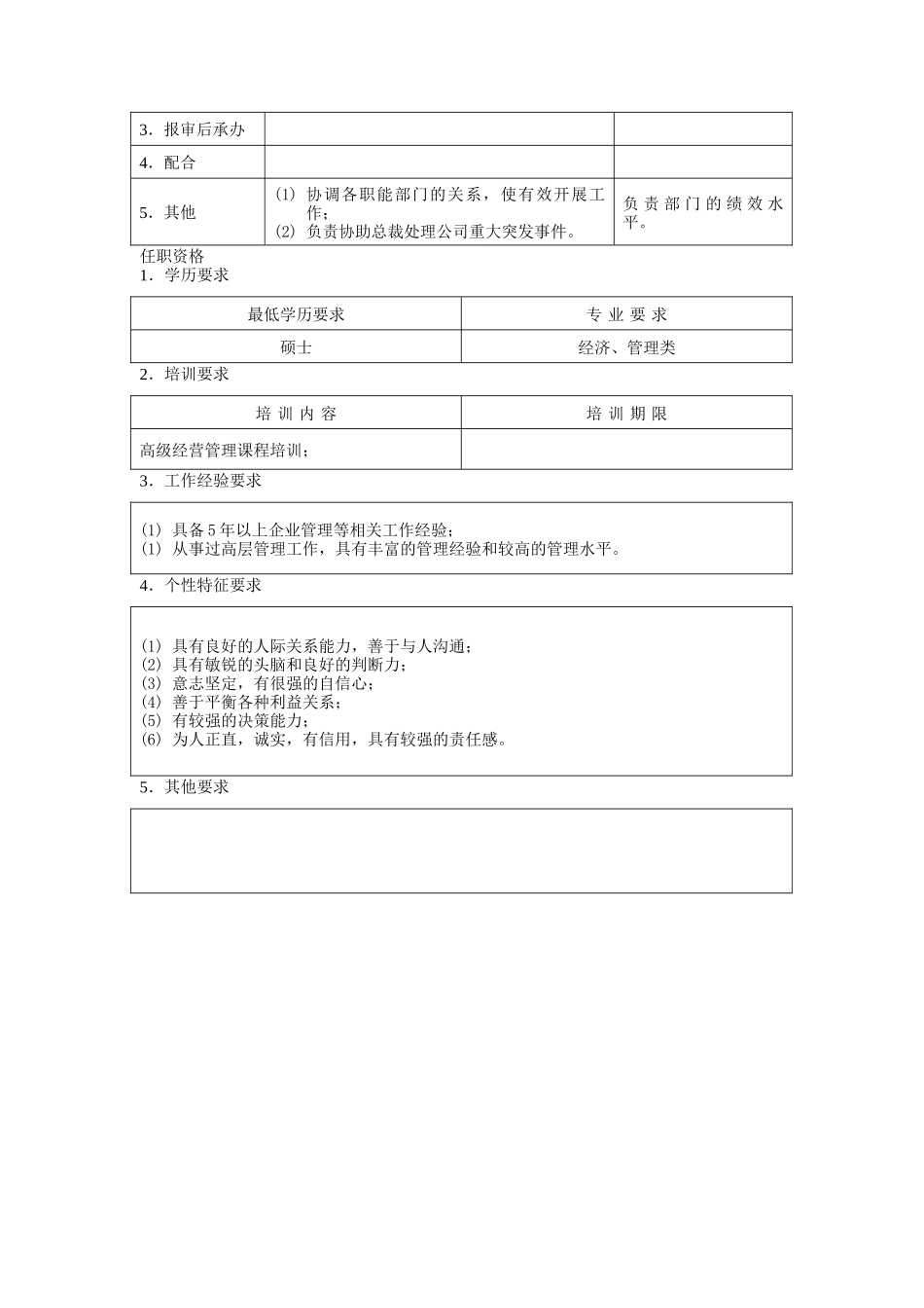 副总裁（业务）职位说明书（DOC 3页）_第2页