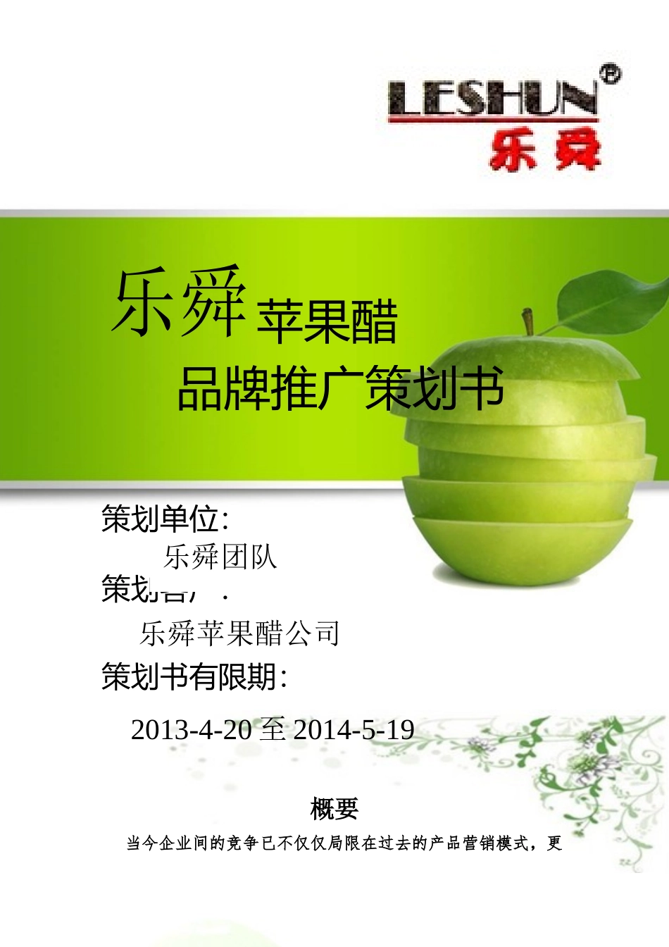 乐舜营销策划书_第1页