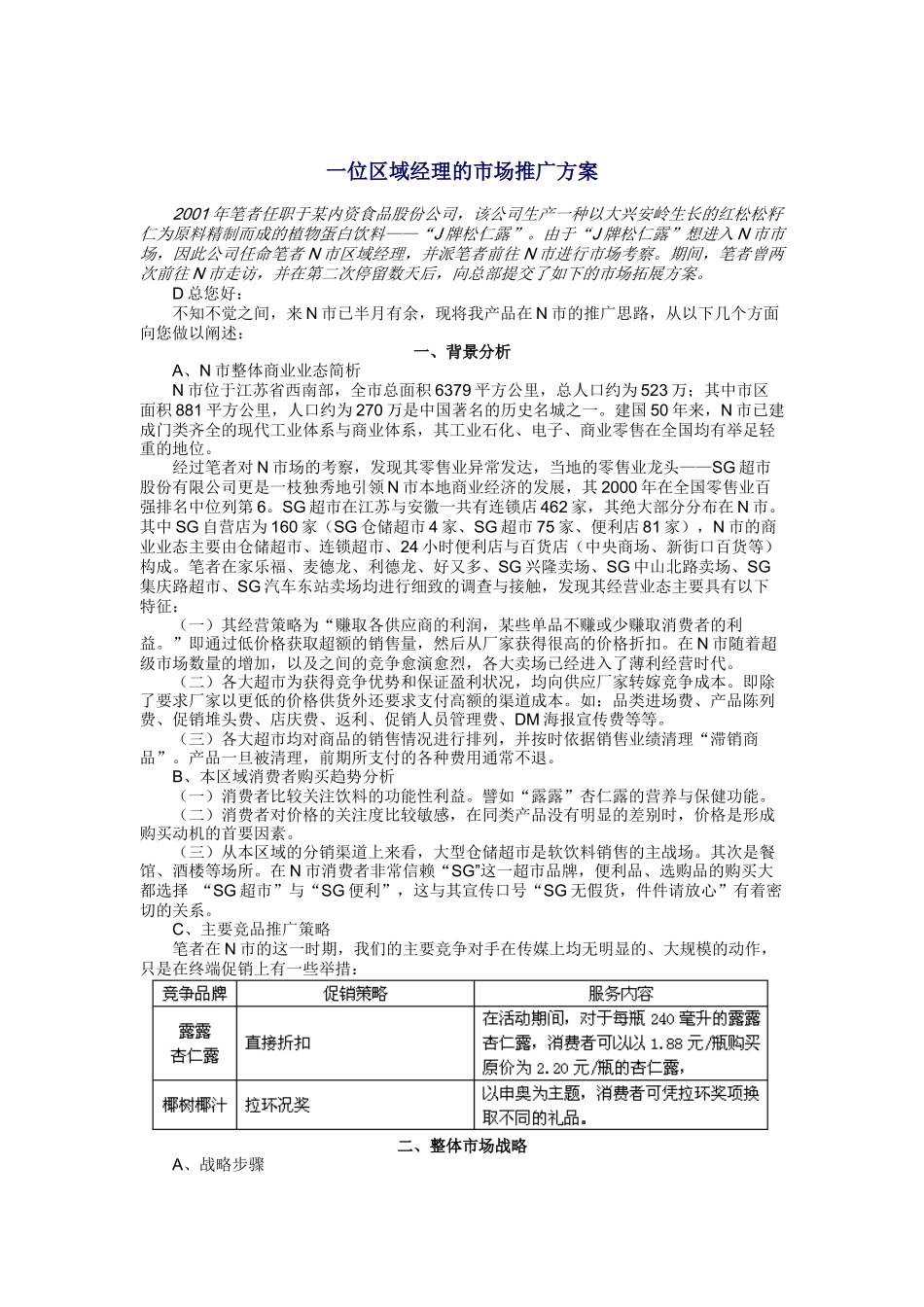 区域经理的市场推广方案分析_第1页