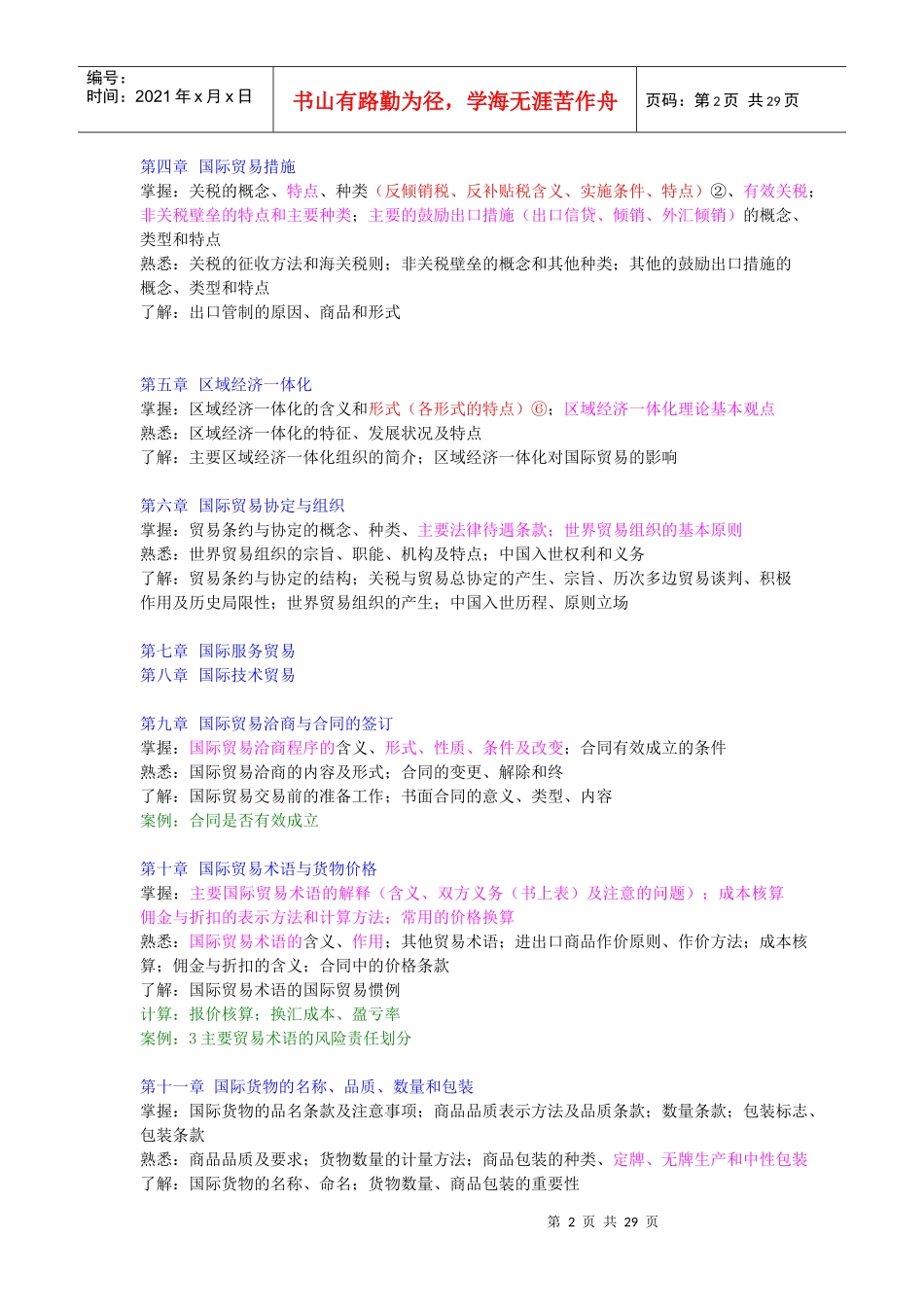 国际贸易理论与实务复习概要_第2页