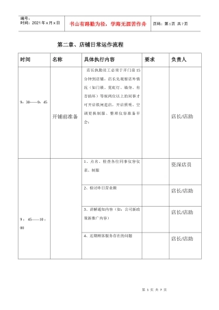 店铺营运流程