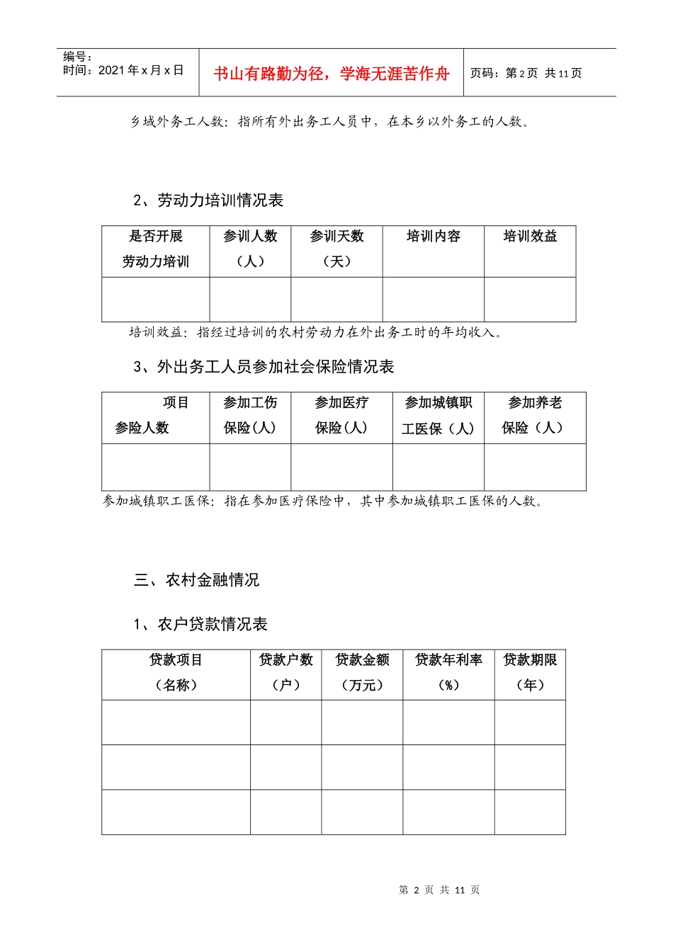 农村综合改革联系村村委会调查表汇编_第2页