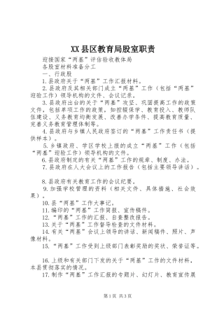 县区教育局股室职责要求 