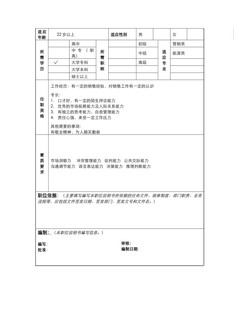 市场部业务员职责说明_第2页