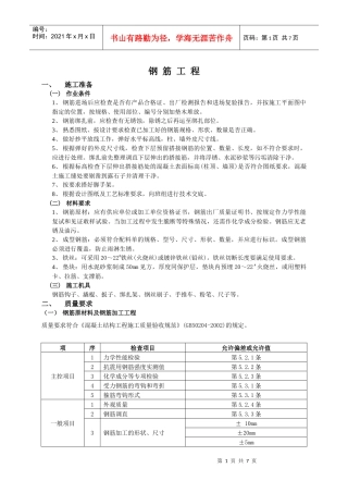 建筑结构(框架钢筋)专项施工方案3