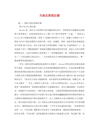 天地玄黄观后感 