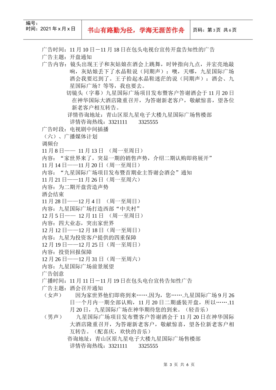 九星国际广场广告传播计划_第3页