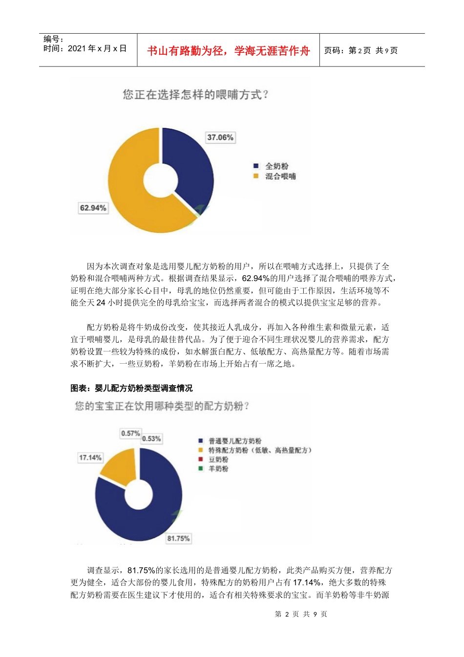 婴儿配方奶粉市场调查分析_第2页