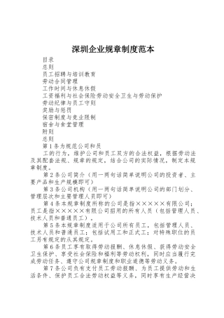 深圳企业规章规章制度范本 (2)