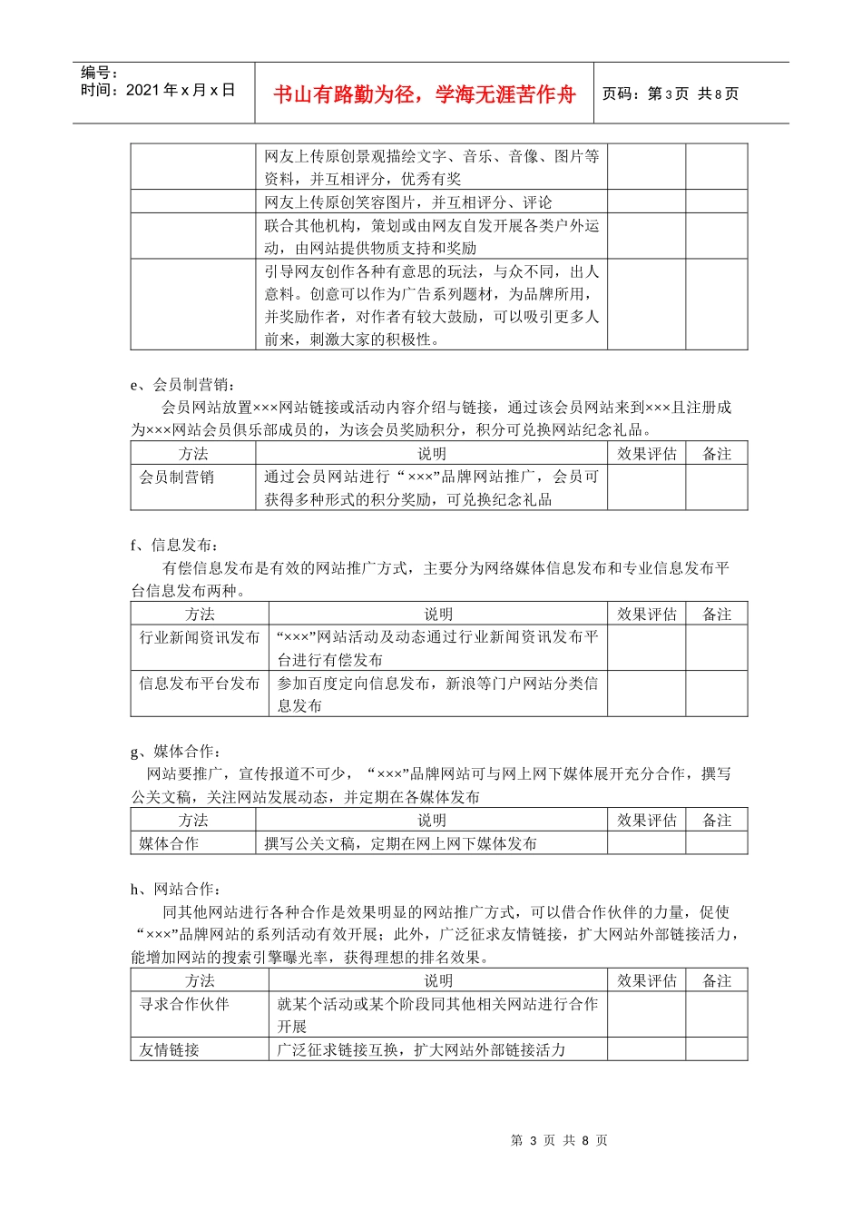 品牌网站网络营销策划案_第3页