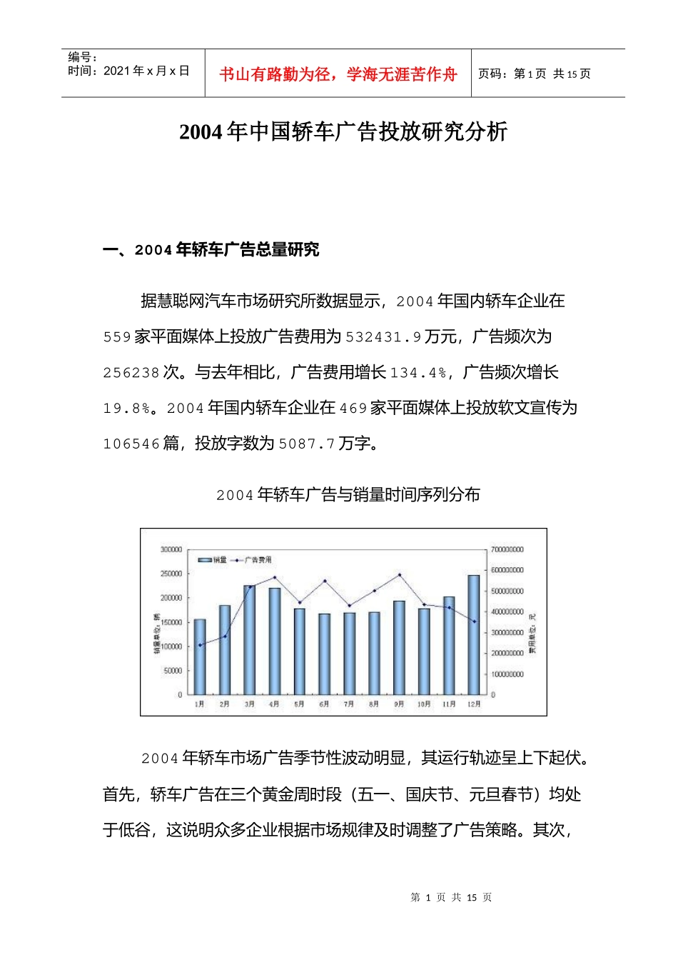 中国轿车广告投放研究分析_第1页