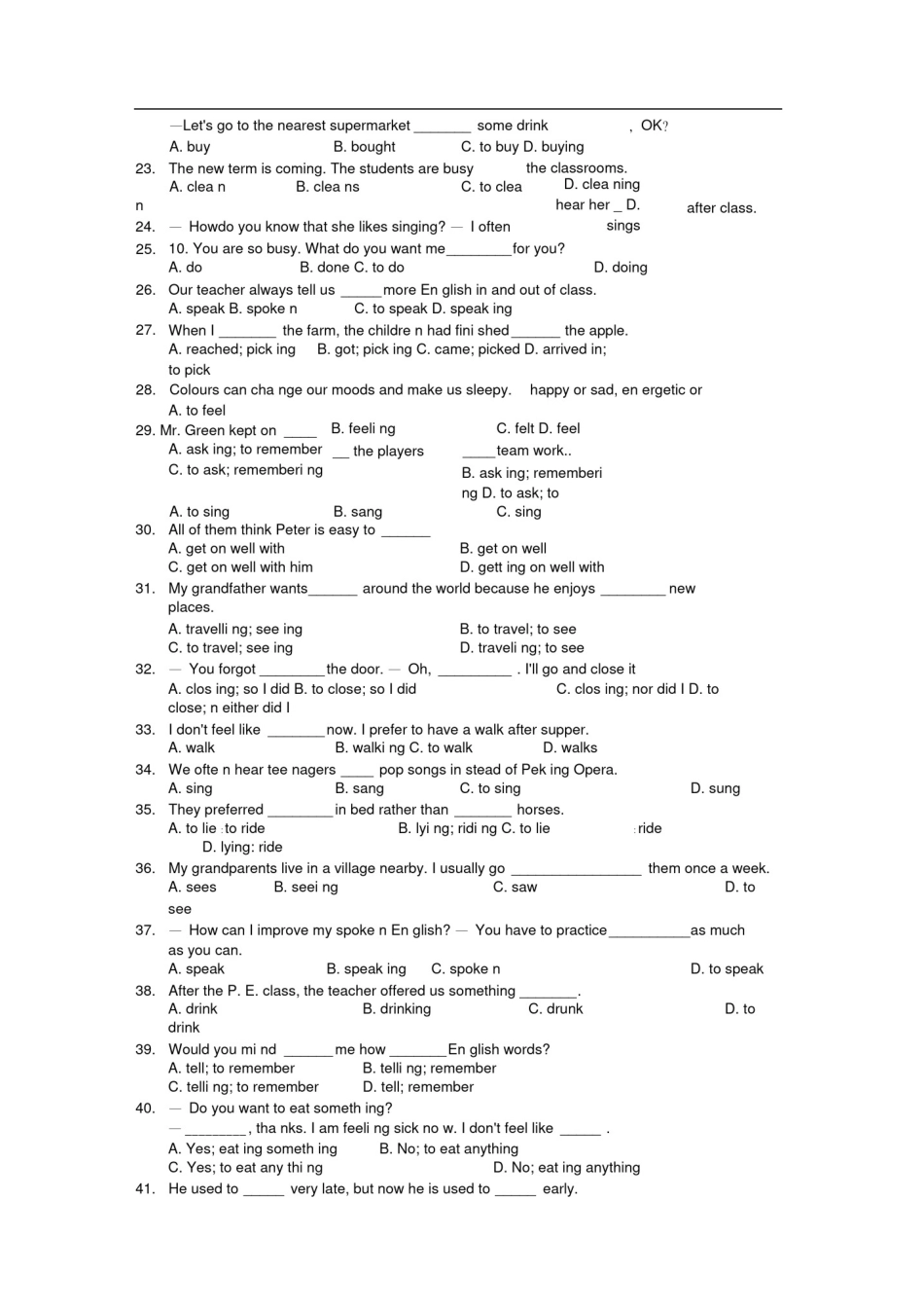 初中英语非谓语动词专项练习_第2页