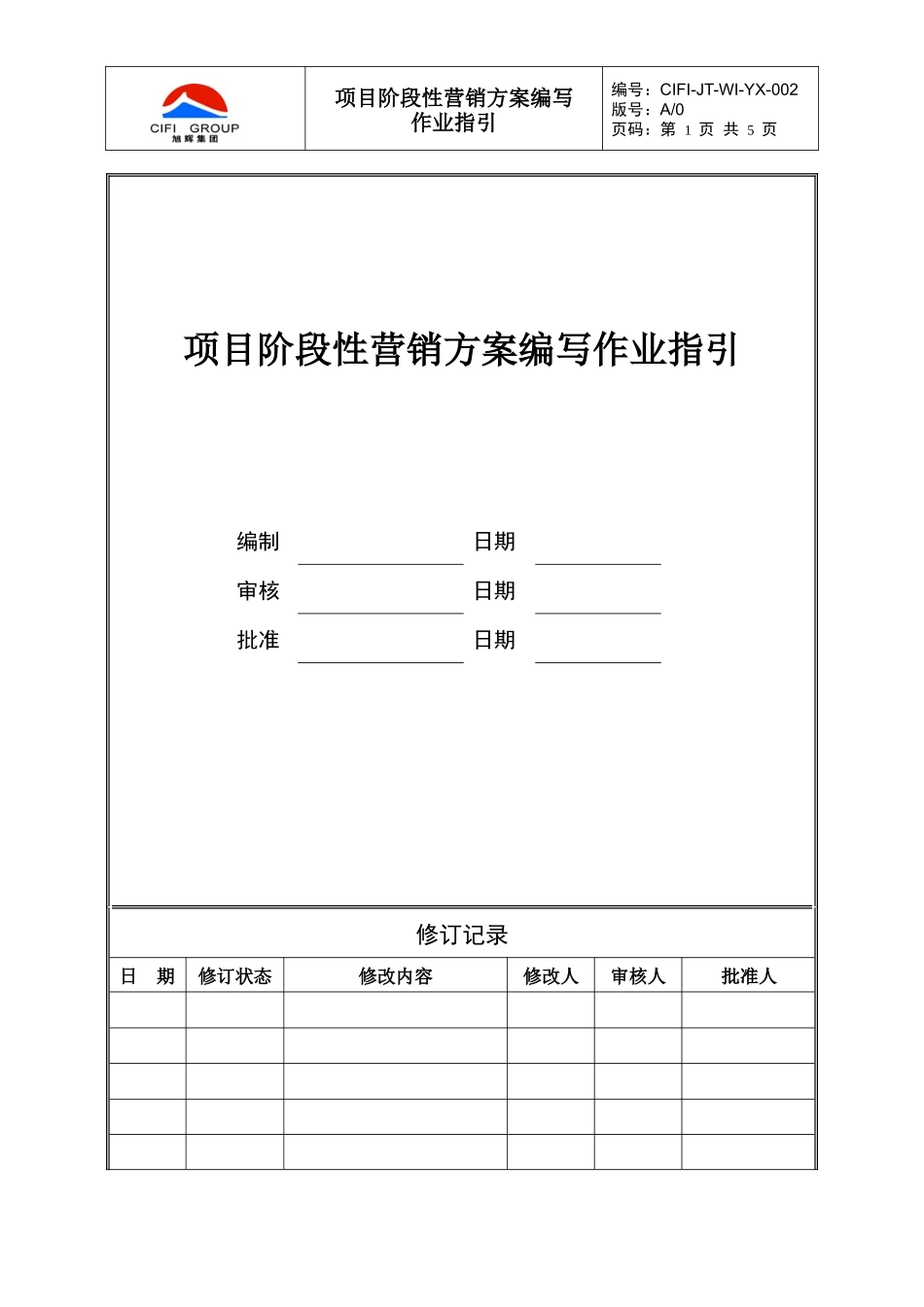 CIFI-JT-WI-YX-002 项目阶段性营销方案编写作业指引_第1页
