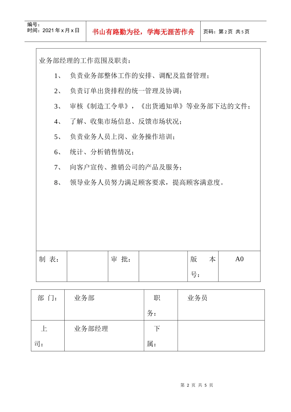 业务岗位职责及任职要求_第2页