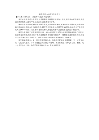 我喜欢的小动物五年级作文 