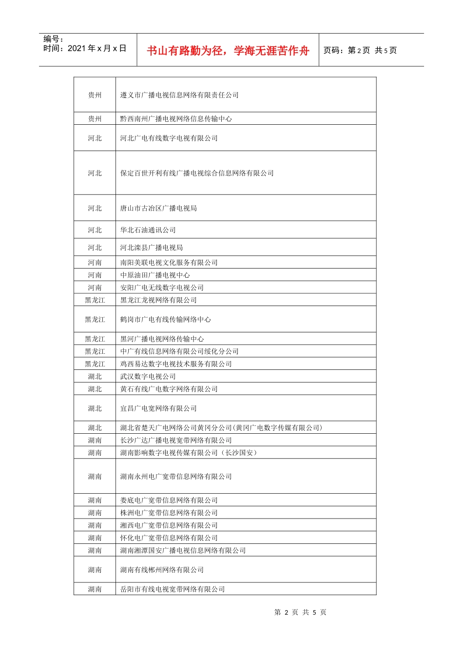北广传媒集团《优优宝贝》频道落地情况_第2页