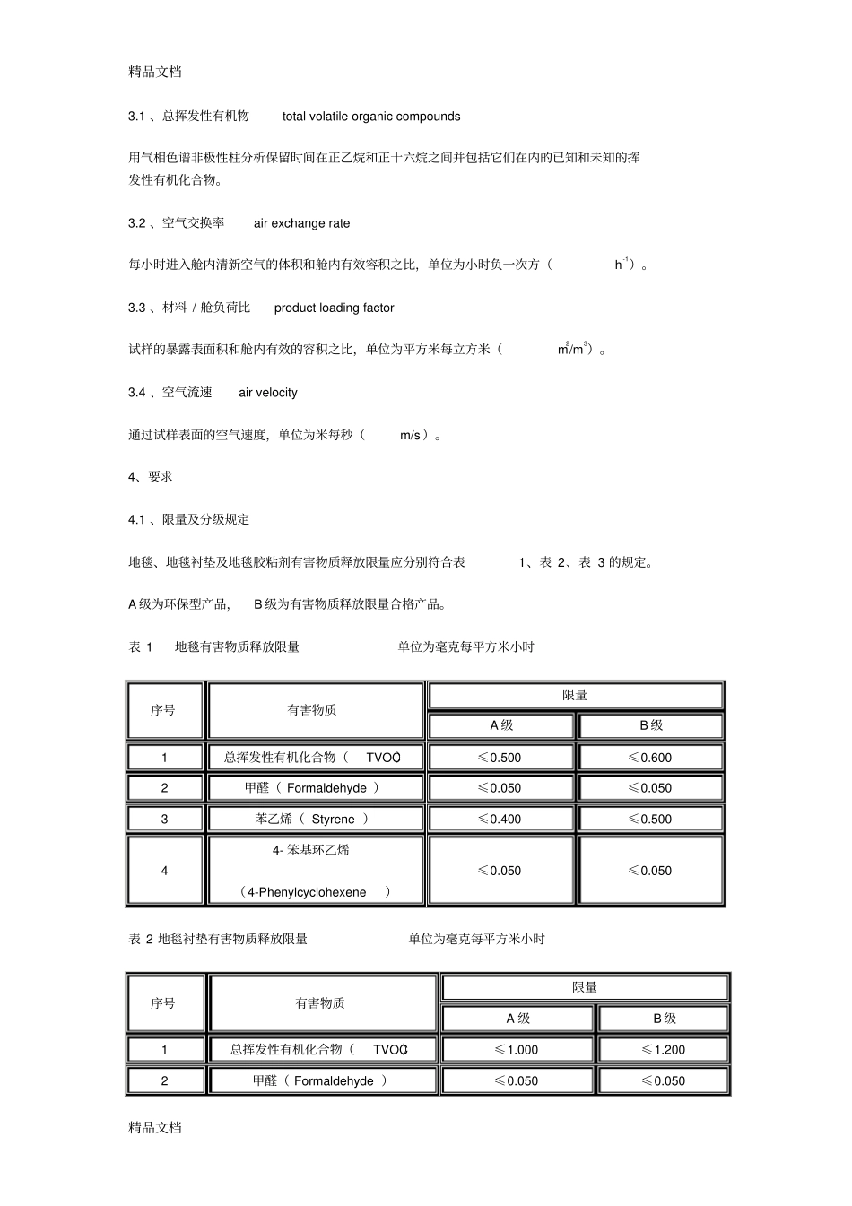 (整理)室内装饰装修材料地毯地毯衬垫及地毯胶粘剂有害物质释放限量._第2页
