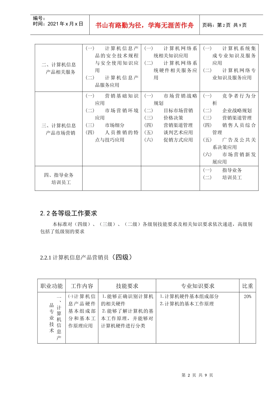 《计算机信息产品营销员》职业标准_第3页