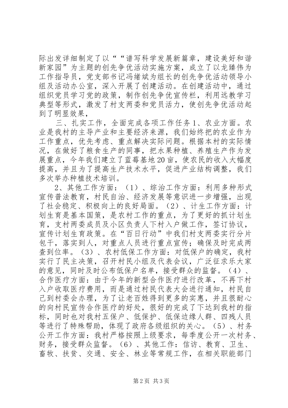 农村党委村委年度工作总结_第2页