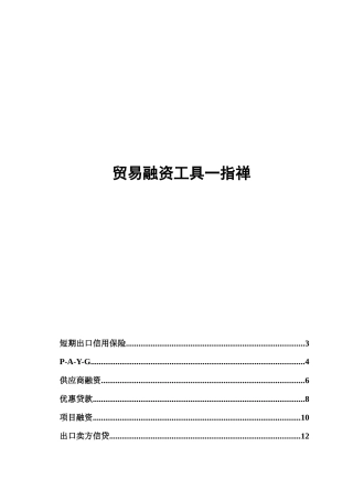 XXXX0226 贸易融资工具介绍