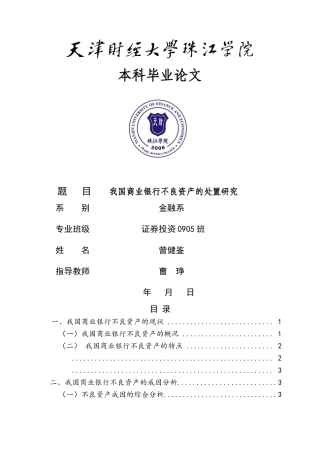 我国商业银行不良资产的处置研究 