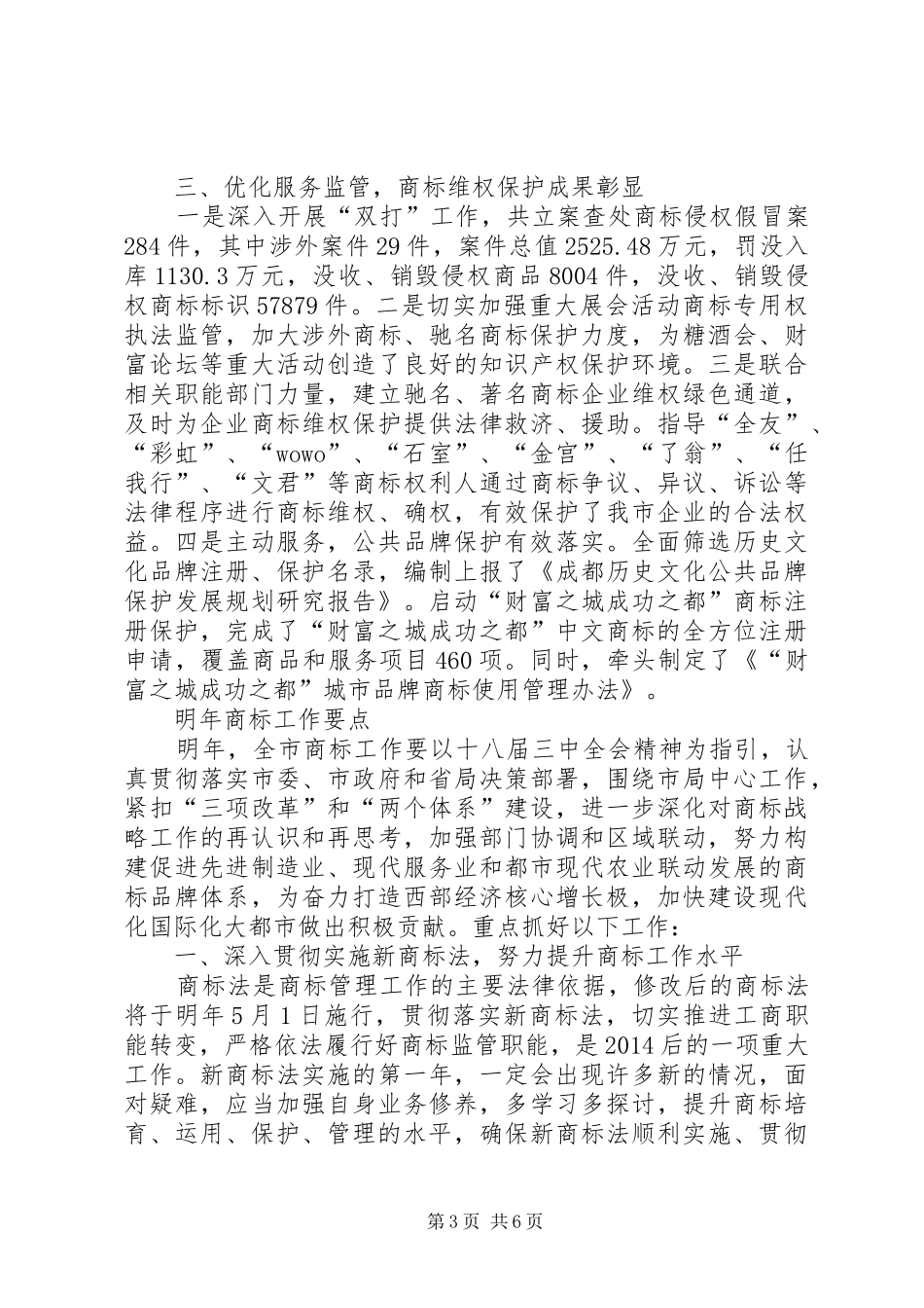 工商局年度商标工作总结和工作要点_第3页