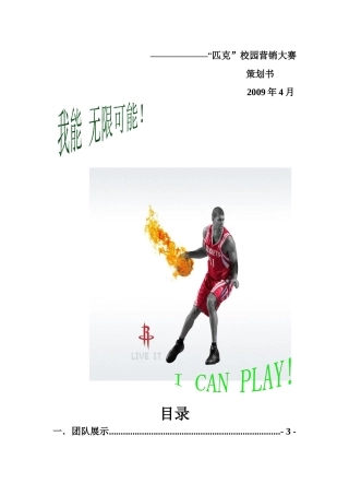 匹克营销大赛策划完整版