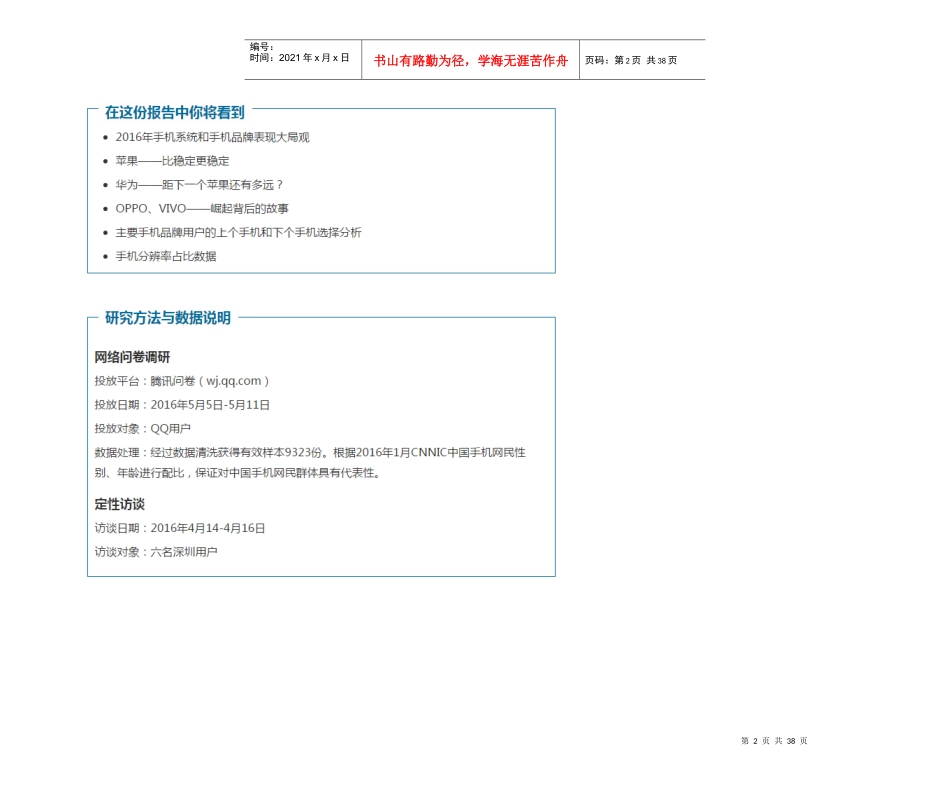 XXXX手机市场分析报告_第2页
