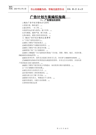 广告计划方案的编制(1)