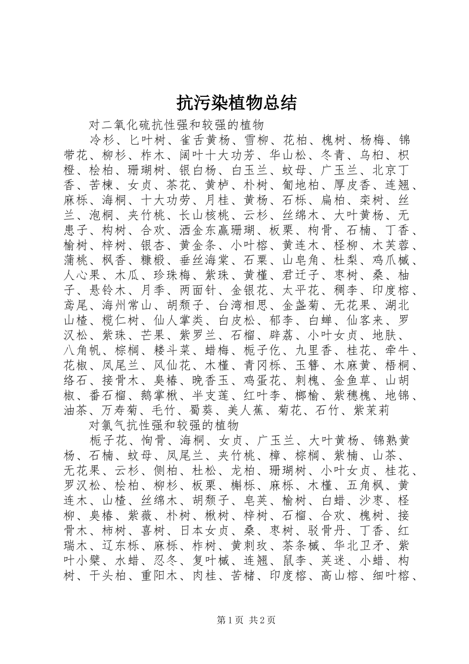 抗污染植物总结_第1页