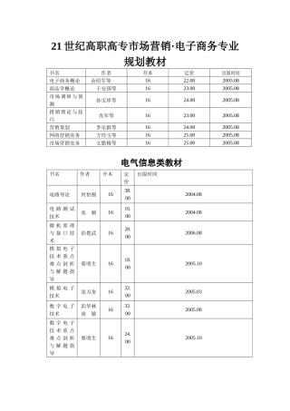 21世纪高职高专市场营销·电子商务专业规划教材
