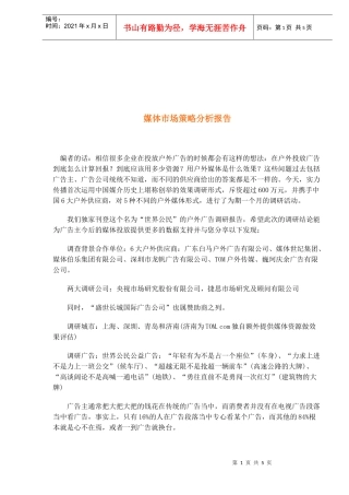媒体市场策略分析报告(1)