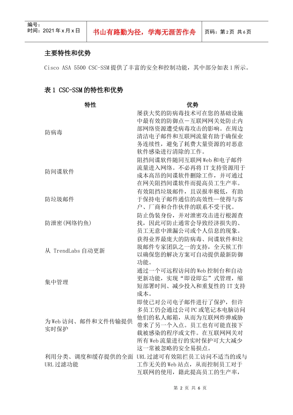 Cisco ASA 5500系列内容安全和控制安全服务模块 (CSC-SSM)_第2页