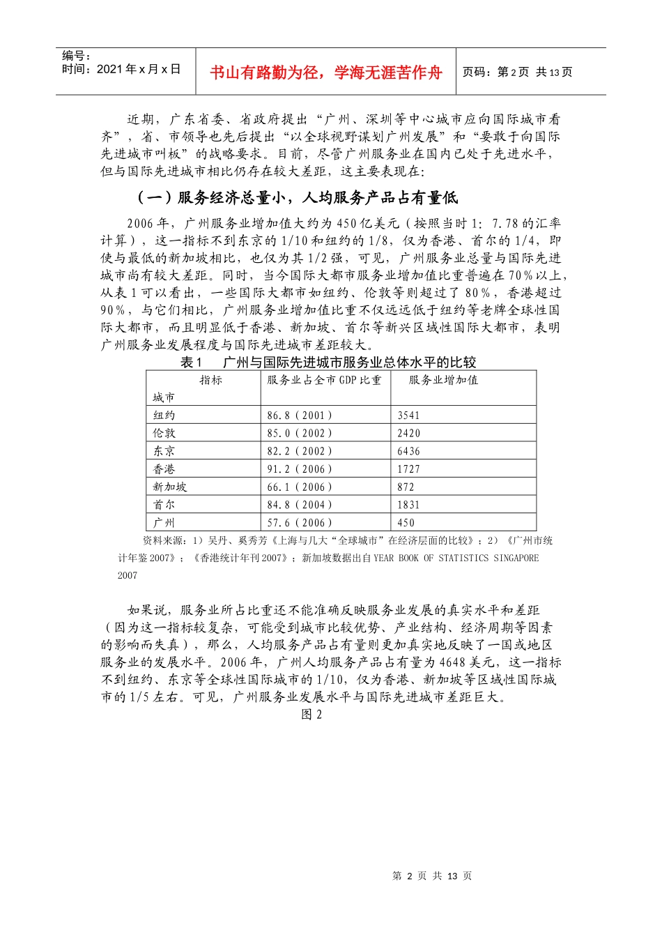 以国际视野推动广州服务业发展（解放思想）doc-内部资_第2页