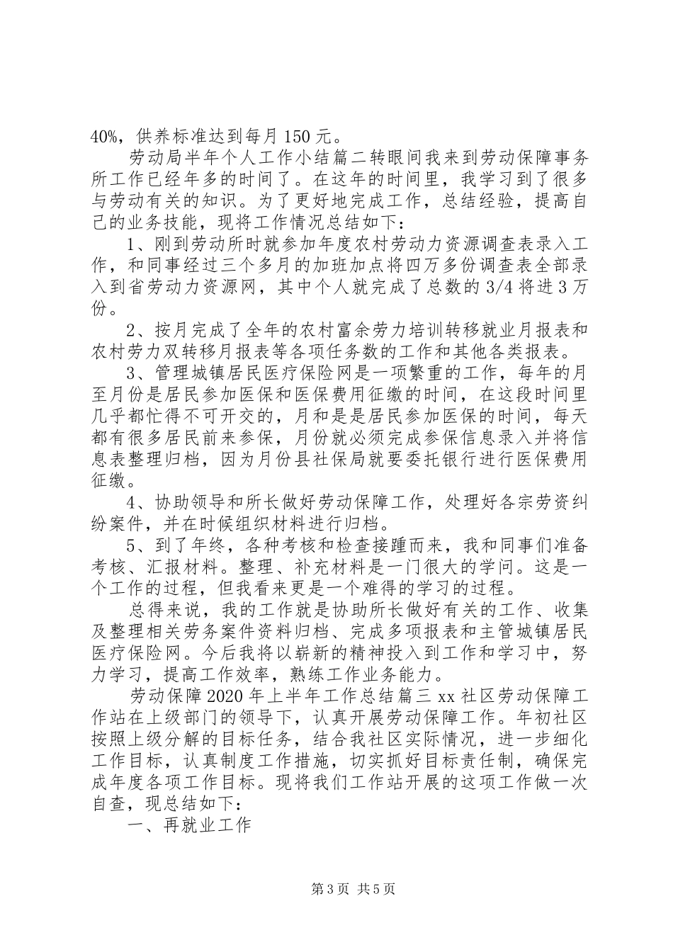劳动局半年个人工作总结四篇_第3页